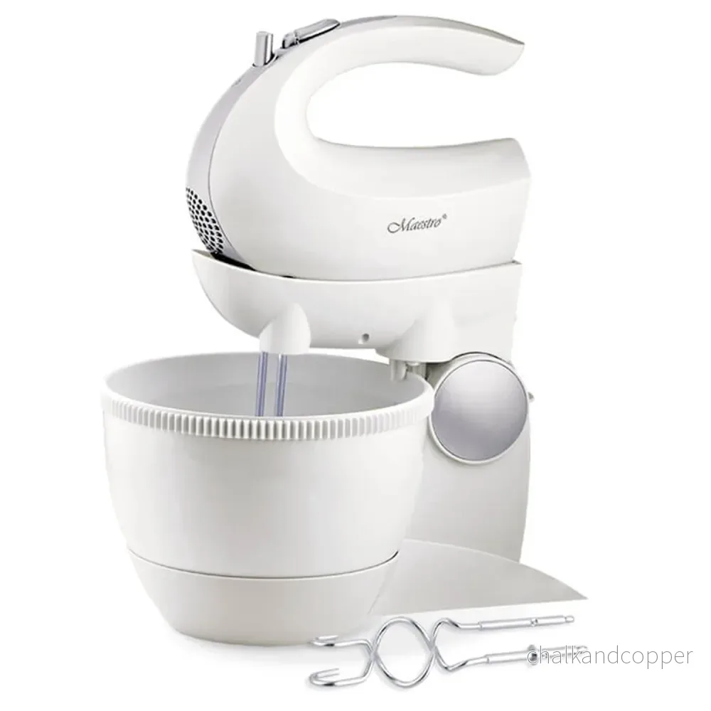 Maestro Mixer, Roterande Skål, 5 Hastigheter, Turbo-funktion, 600W, Vit, MR-556