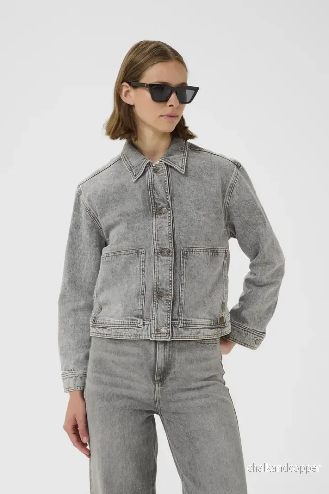 NanasIW Denim Jacket Light Grey Wash Denim InWear