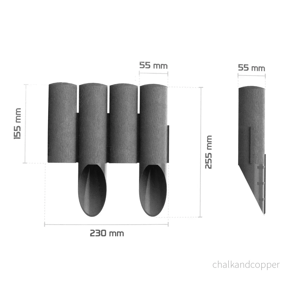 Cellfast trädgårdsstaket, träimitation, frostbeständigt, längd 2,3 m, färg grafit, 34-044 - Bild 3