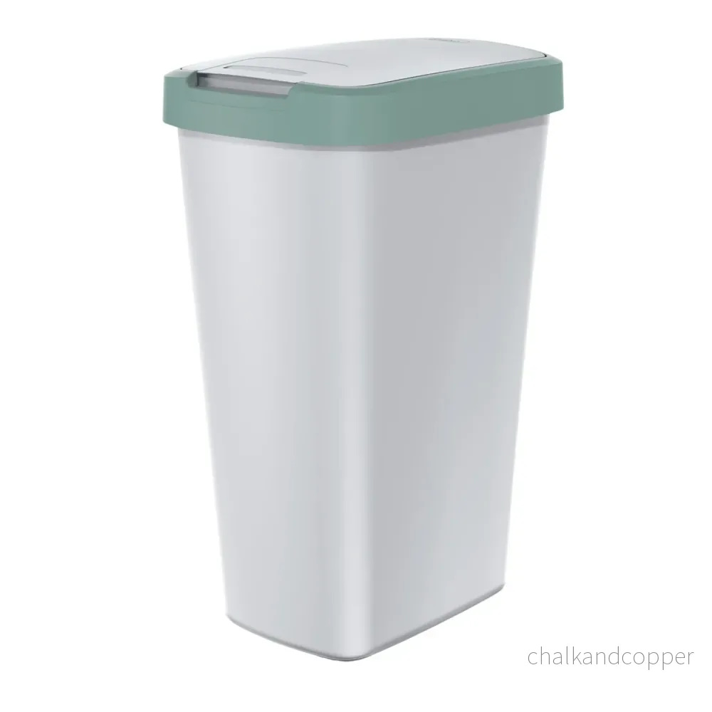 KEDEN COMPACTA Q 45 liter papperskorg NSAB45-5575C_427C - ask med ljusgrön ram