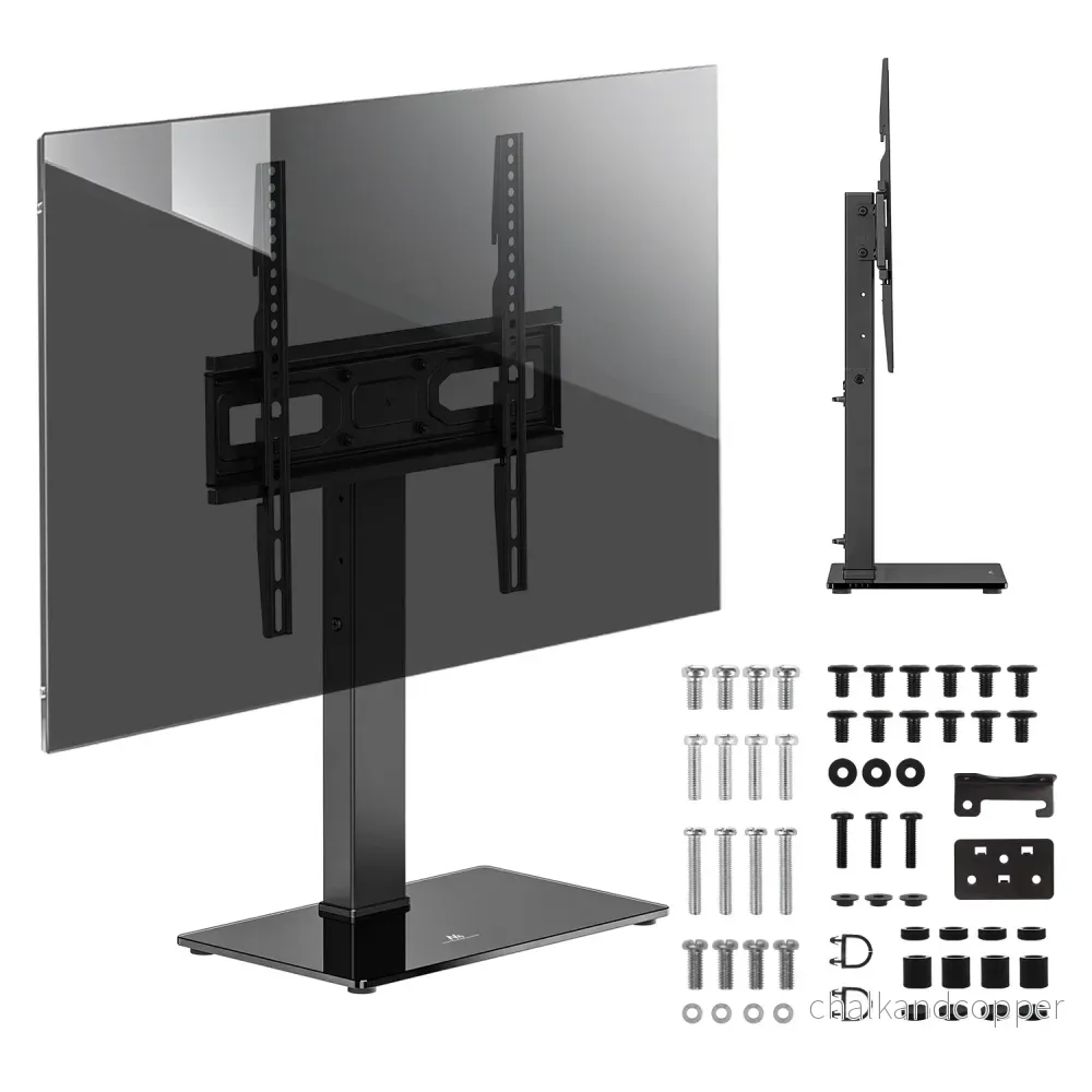 Universal TV-stativ Maclean, för RTV-skåp, stativ, max. 40kg, max. VESA 400x400, höjd- och vinkeljustering, för TV-apparater 32-65", MC-1240