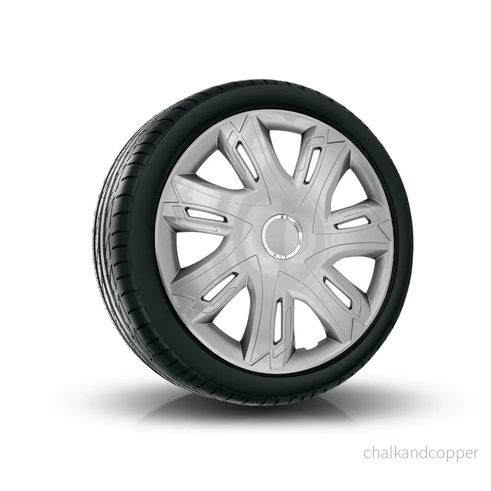 N-Power Hjulkåpor För Stålfälgar Tvåfärgade Navkapslar Set Med 4 Bilfordon Lämplig För De Flesta Märken Och Fälgar ABS-Plast (Silverlackerade 14") - Bild 2