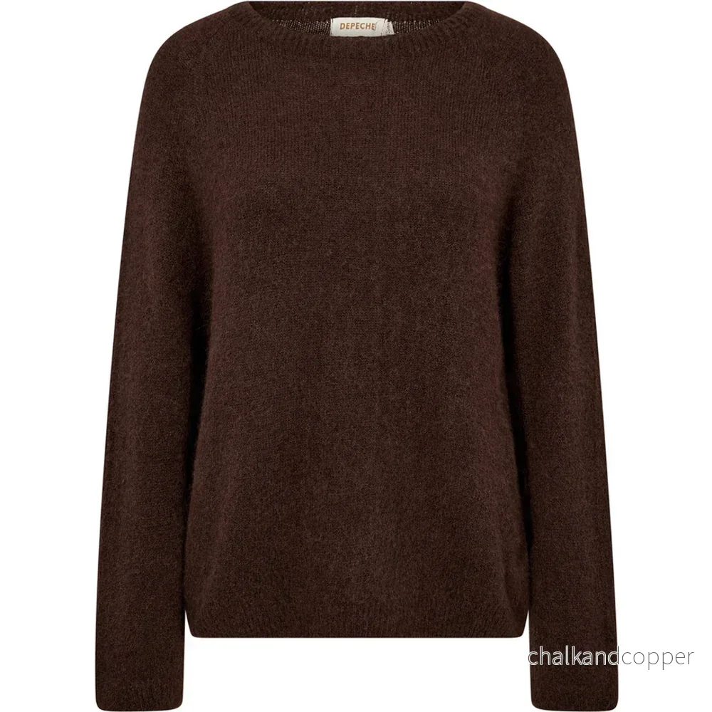 Stickad tröja Alpaca Depeche – Brun Stickad tröja Alpaca Depeche – Brun
