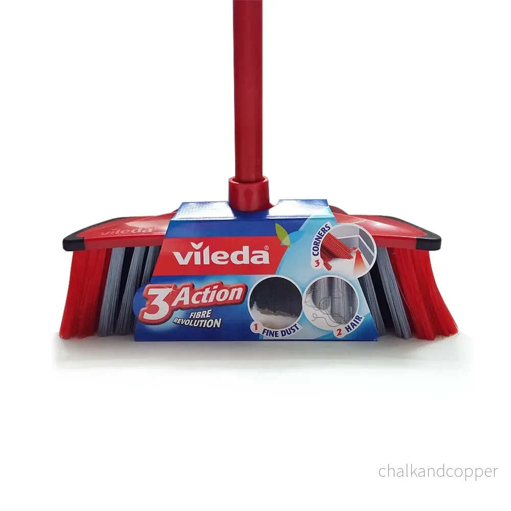 VILEDA BORSTE kvast med 3ACTION + BARROW blad för sopning
