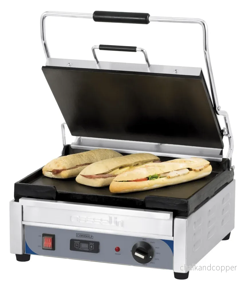 Kontaktgrill Premium stor slät - slät med timer