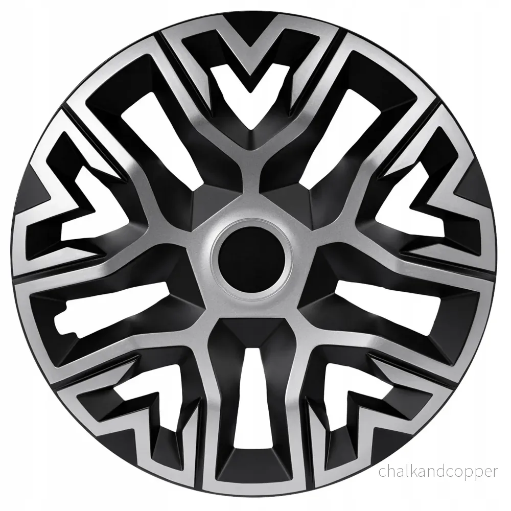 Universal navkapslar 14'' NRM The Best Bicolor silver/svart 4 st