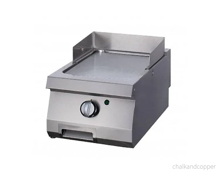 Robust grillplatta - Slät krom - Enkel enhet - 70 cm djup - Gas