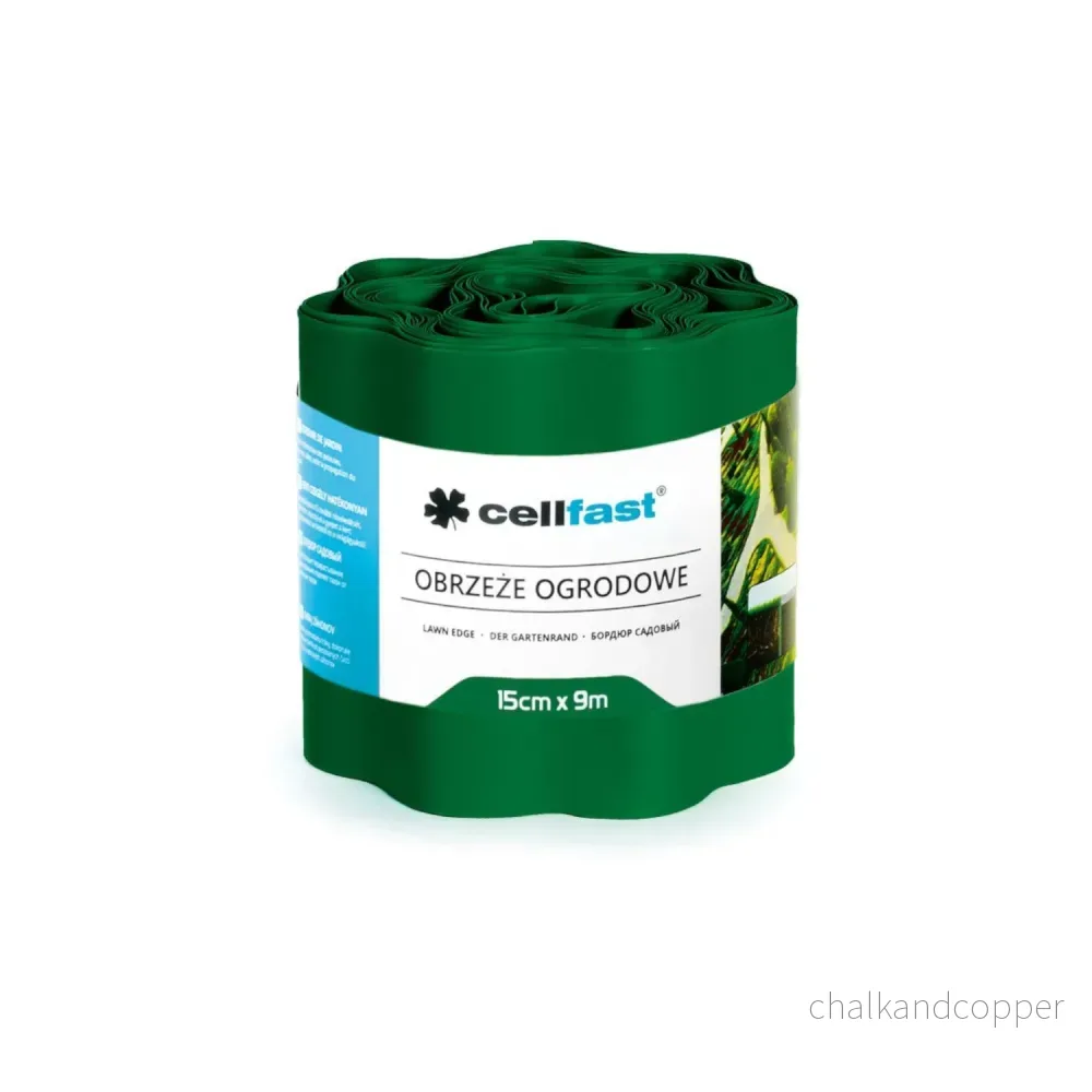 Cellfast mörkgrön korrugerad trädgårdskant 15cm x 9m