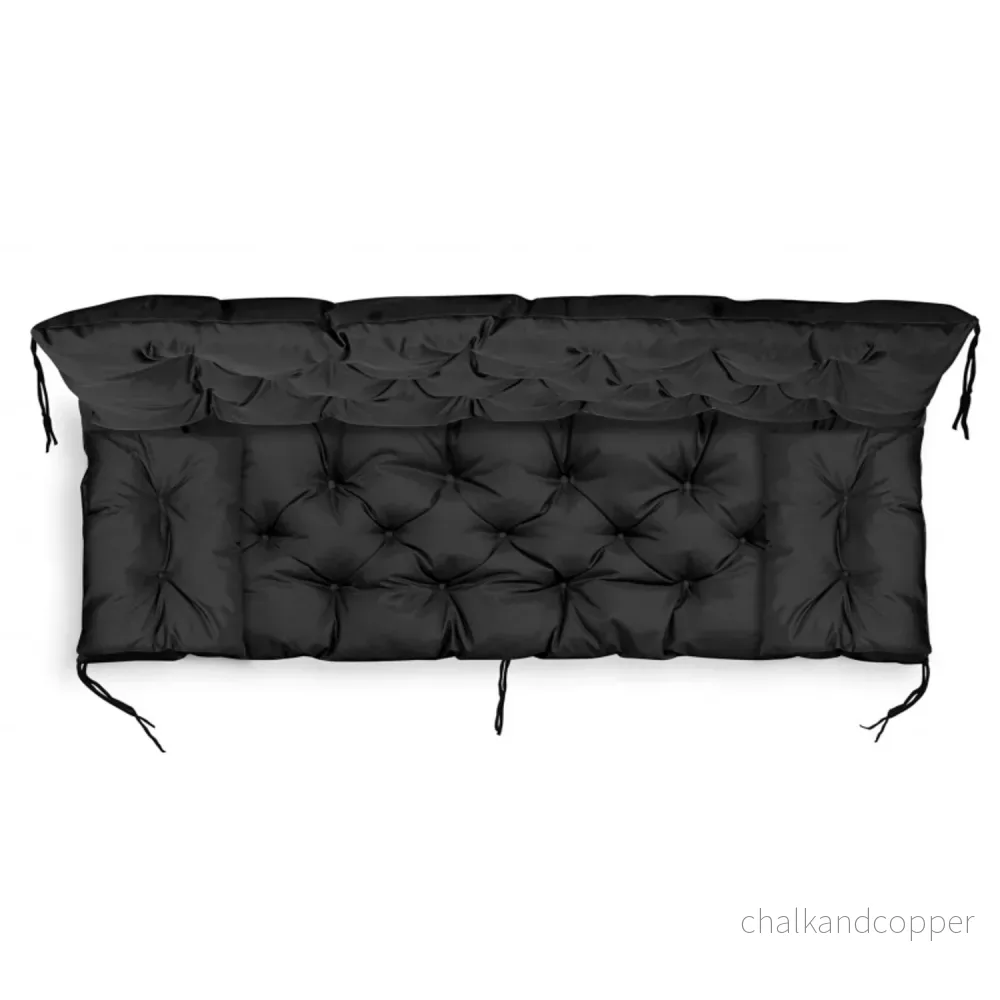 Trädgårdsset svart 100x60x50cm + 2 kuddar 42 x 42 cm - Bild 3