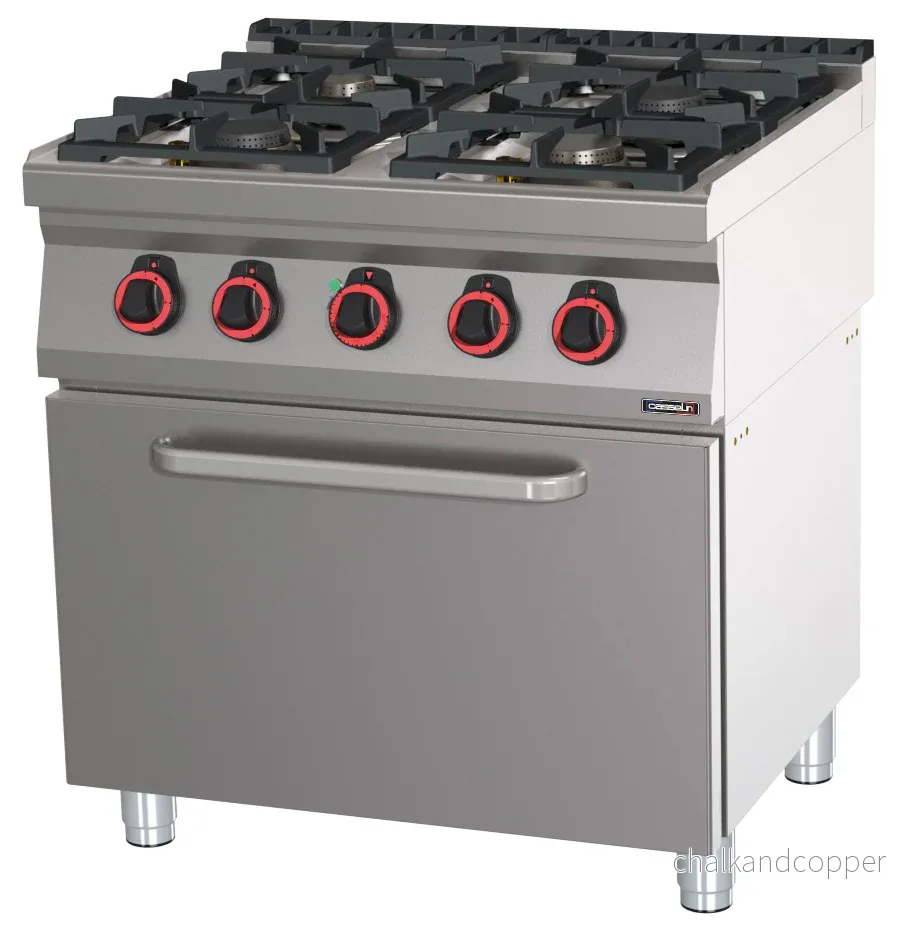 Gasspis 4 brännare ventilerad elektrisk ugn GN 1/1 HK 80