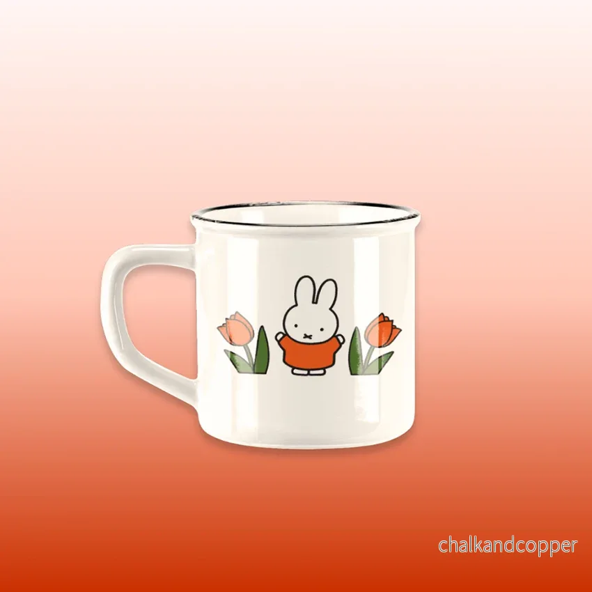 Miffy® retro mugg – Tulpaner orange-röd 25 cl