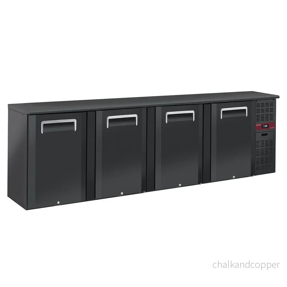 Back Bar Cooler 4 dörrar, 620 liter, justerbara fötter