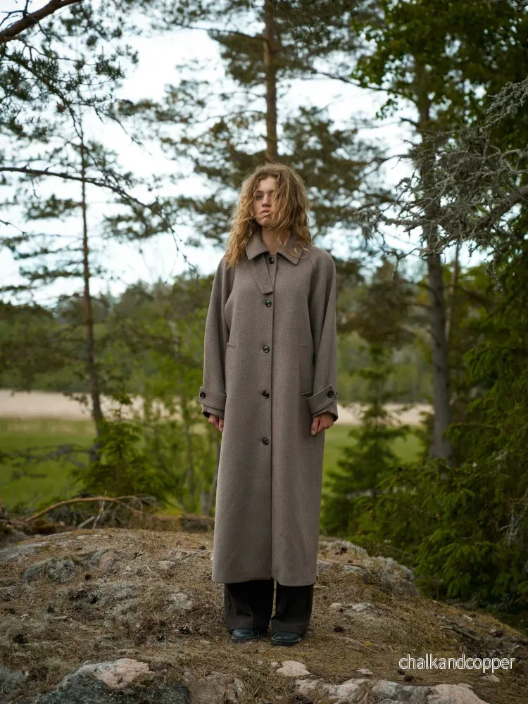 Keaton Wool Coat Taupe Neo Noir