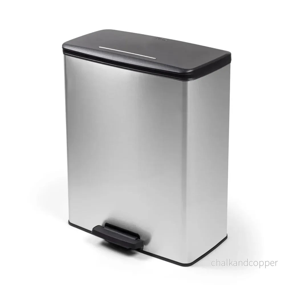 Curver-soptunna med pedal, 2 behållare à 26 liter, metalliserad, silverfärgad, 251002