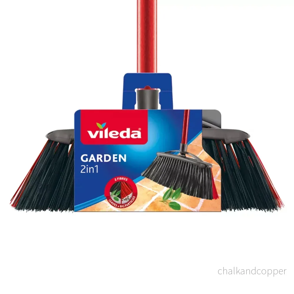 Vileda utomhus kvastborste med stång Garden 2in1