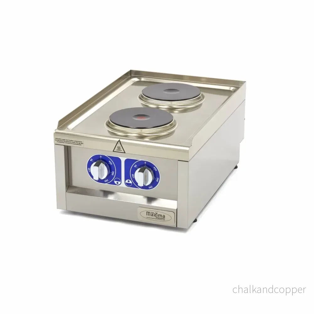Spis - 2 brännare - Enkel enhet - 60 cm djup - Elektrisk