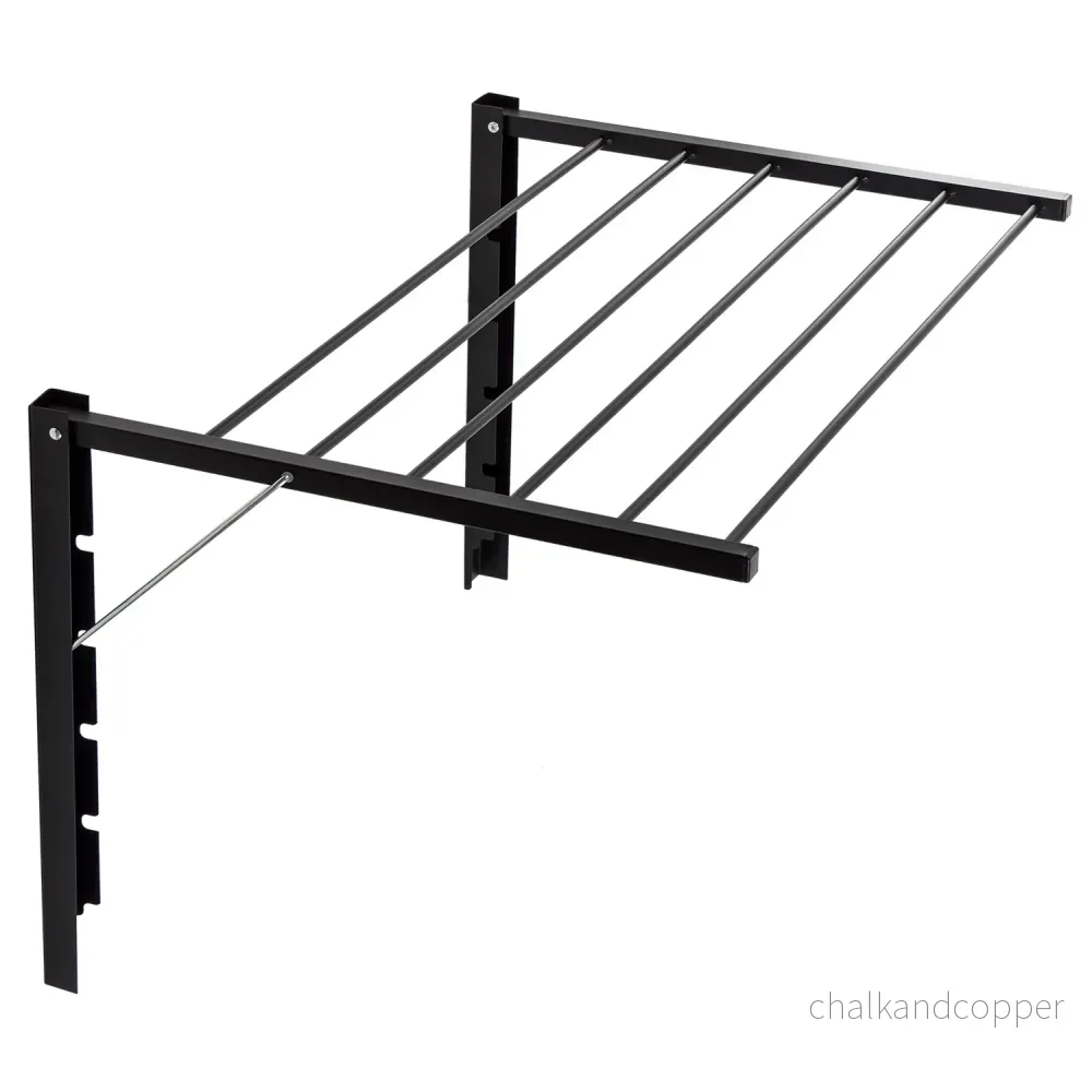 Majka Väggmonterad torktumlare Väggmonterad torkställning (80cm, svart)