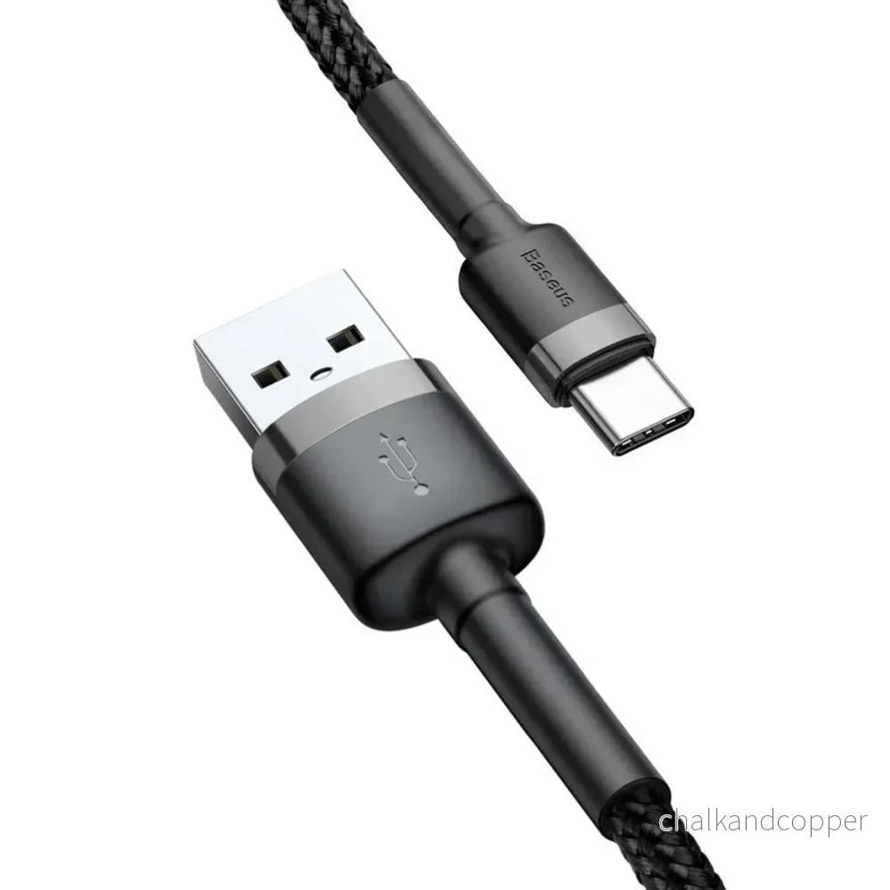 USB A-kontakt - USB Type-C-kontakt 2 m CATKLF-CG1 Grå+Svart BASEUS-kabel - Bild 3
