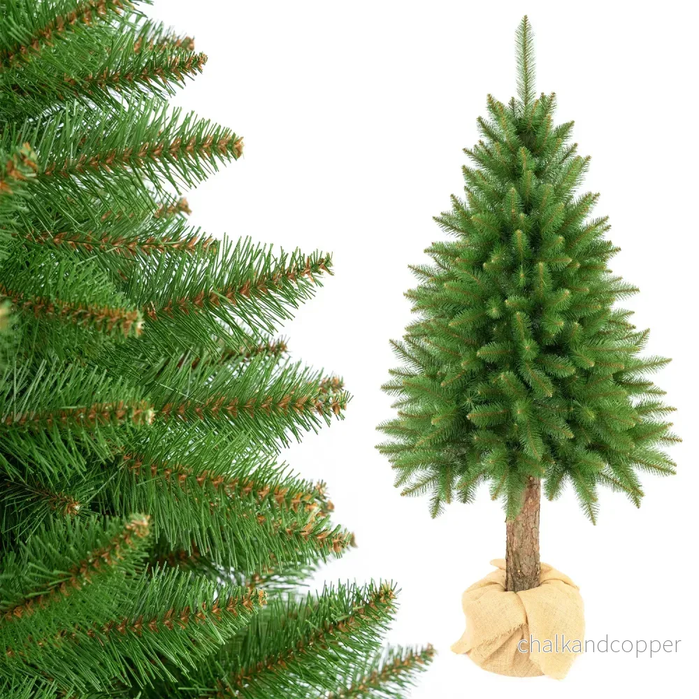 Premium-julgran av gran på stam, 220 cm, tät och naturtrogen, Damich - Bild 2