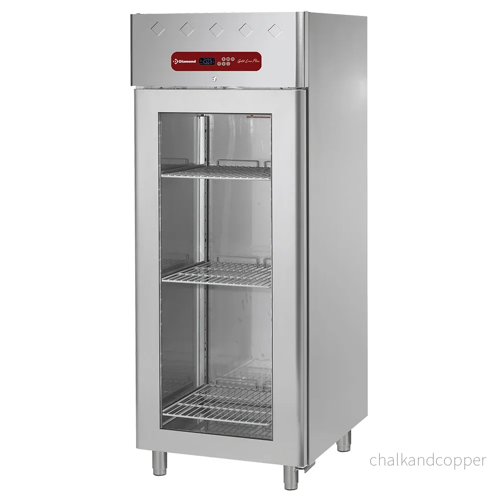Ventilerad frys 700 liter, 1 glasdörr GN 2/1