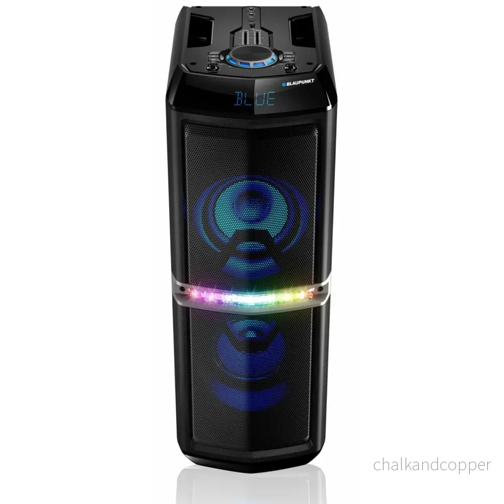 Partyhögtalare Bärbar Bluetooth-högtalare Trådlös 2 x 30W RMS Fjärrkontroll Karaoke-funktion Disco-belysning - Bild 3