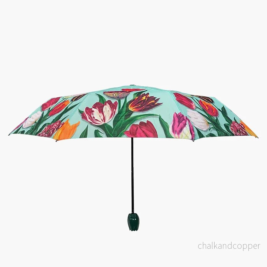 Pretty Tulips Paraply Grön – Exklusiv Holländsk Design