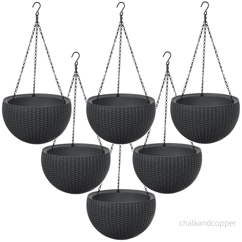 Hängande blomkruka Keter Sphere Planter, färg antracit, 6 st