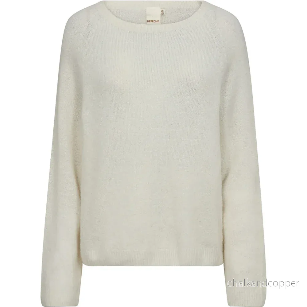 Stickad tröja Alpaca Depeche – Offwhite