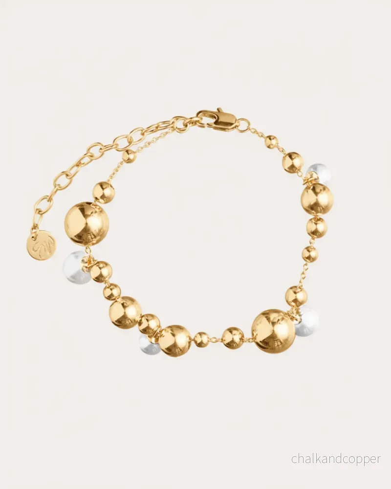 Bubbles Pearl – Guldarmband