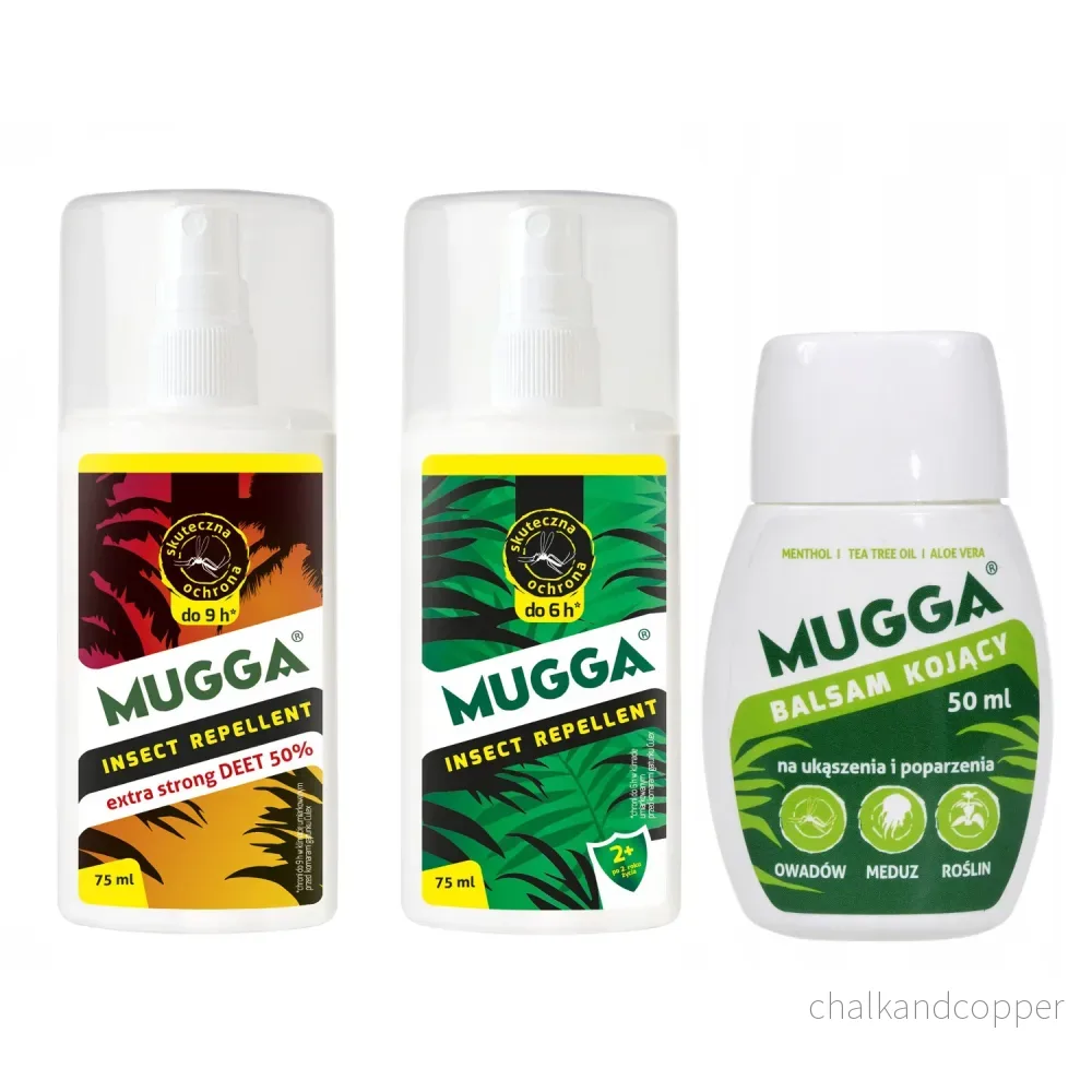 Set 2x Mugga 50% + 9,5% Family Deet + lugnande balsam 50ml