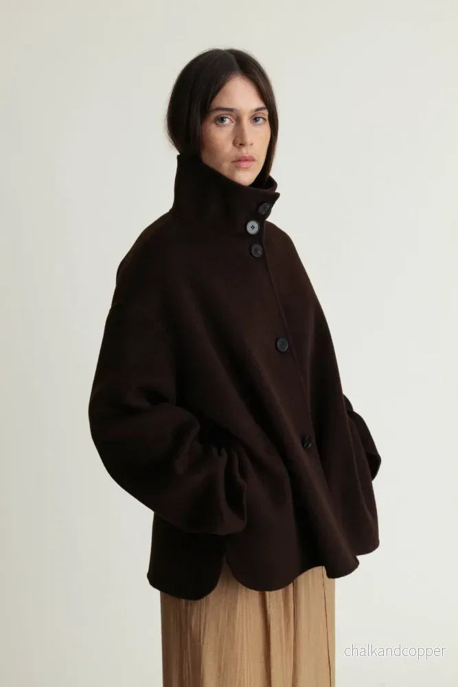 Edge Jacket Luxe Wool Dark Brown A Part of the Art Edge Jacket Luxe Wool Dark Brown A Part of the Art