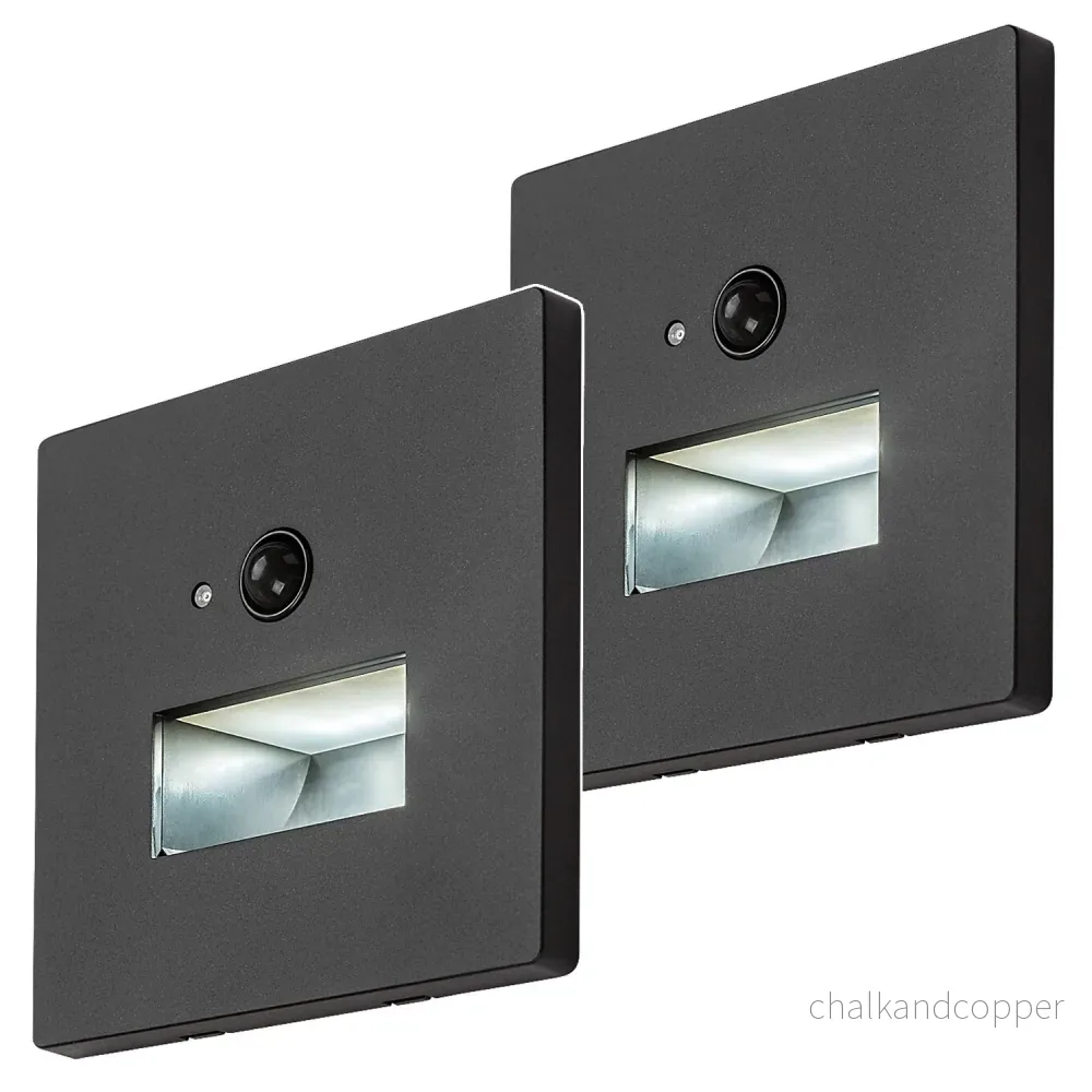 Lunca LED-lampa 1 W IP20 svart 3000, 4500, 6500 K rörelsesensor, ljussensor, 77197, 2 stycken
