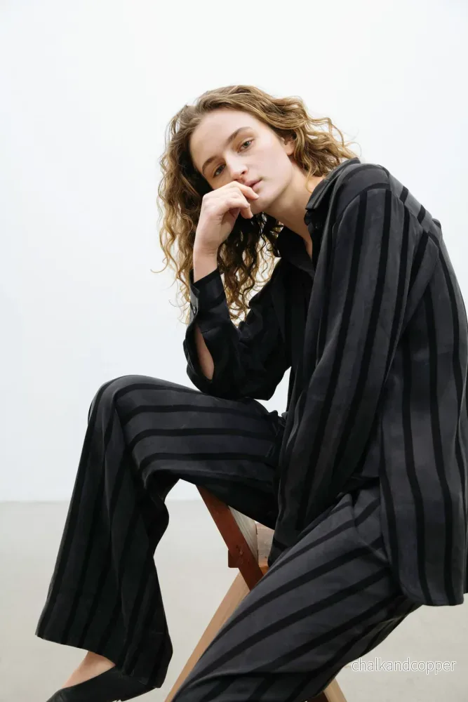 Vacant Pants Wide Black Stripe A Part of the Art Vacant Pants Wide Black Stripe A Part of the Art