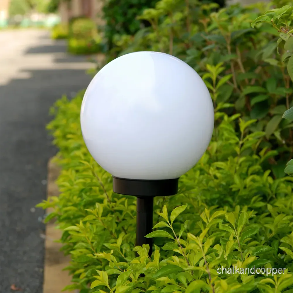 GreenBlue solcellsdriven fristående trädgårdslampa, sfär, 15x48cm, RGB-färgad LED, GB122 + 25x58cm GB166 - Bild 3