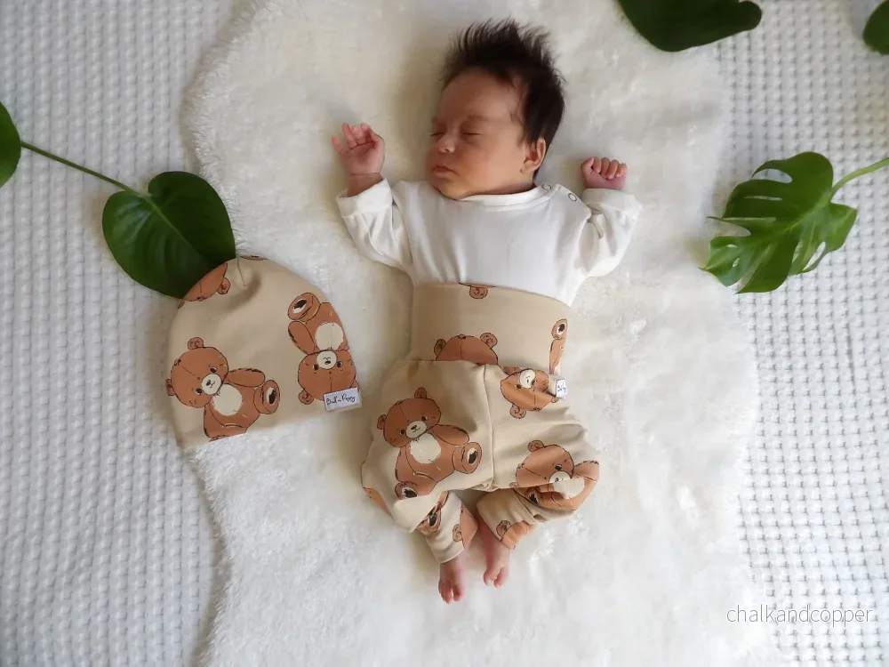 Newborn Set – Teddy Bear | Växa-byxa & mössa