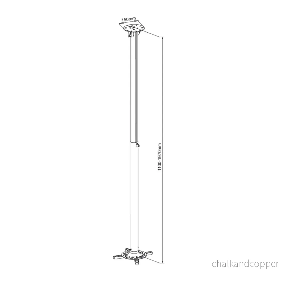 ART P-104B projektorfäste 110-197 cm svart - Bild 2