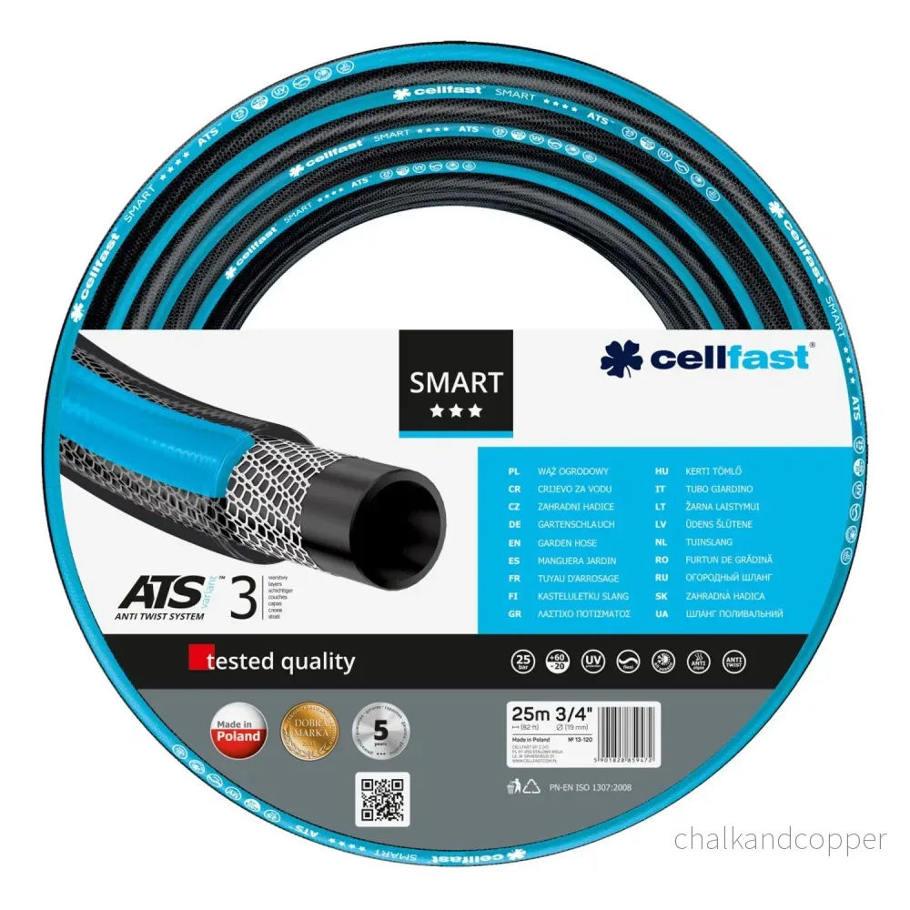 Cellfast trädgårdsset, Smart ATS 3/4'' 25m slang, Aluplus 1/2'' 60m vagn - Bild 2