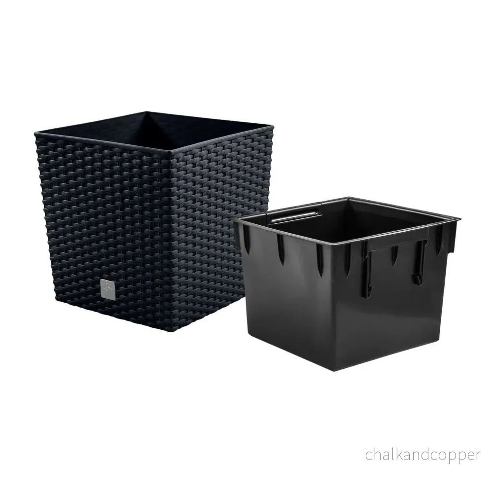Blomkruka med insats Rato Low DRTS400L-S433 - antracit - Bild 2