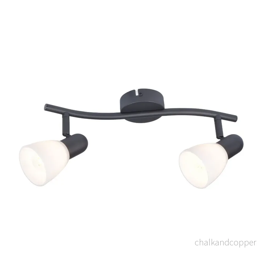 Rabalux taklampa, spot, 2x E14 glödtråd, IP20, svart, Soma