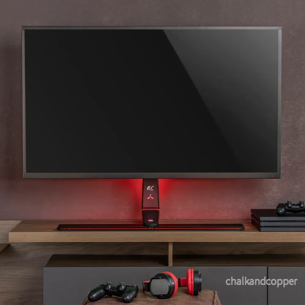 NanoRS RS167 Gamingmonitorstativ Höjdjusterbart RGB LED 32-55" Max. VESA 400x400 Max. 40kg - Bild 2
