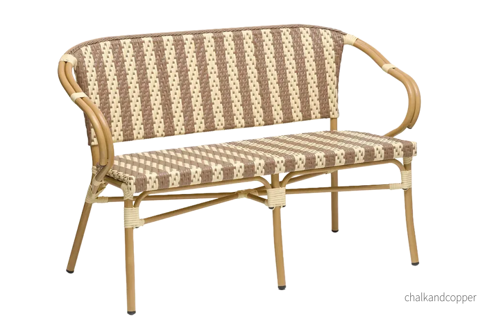 Claire cafébänk med fransk flätning 130 cm
