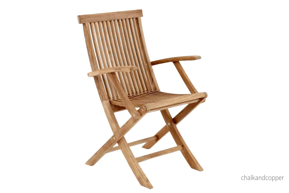 Turin teak klappstol med armstöd