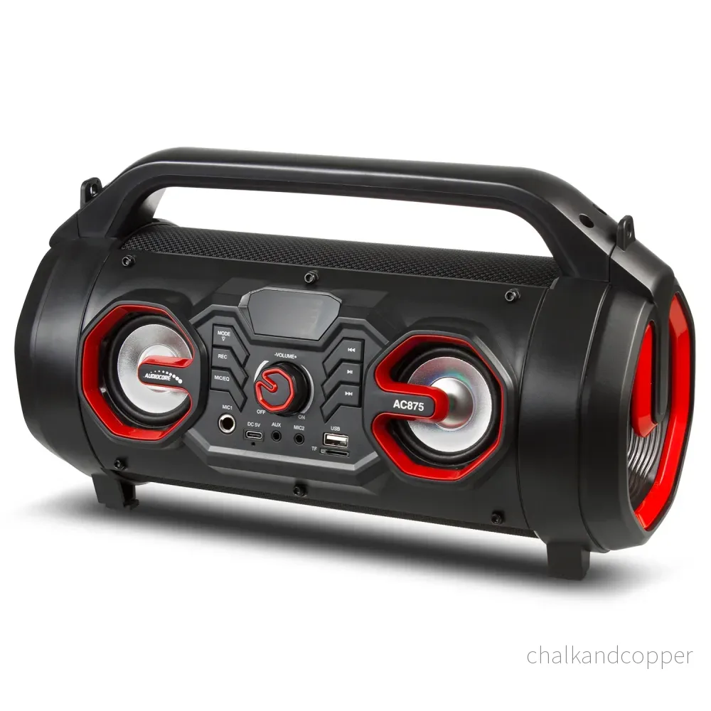 Audiocore bazooka bärbar högtalare, bluetooth 5.0, FM-radio, mikrokort, SDIPX4, 2000mAh, AC875 - Bild 2