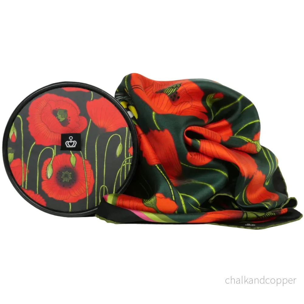 Silk Scarf Sweetly Small Poppy Dark Kueen - Bild 2