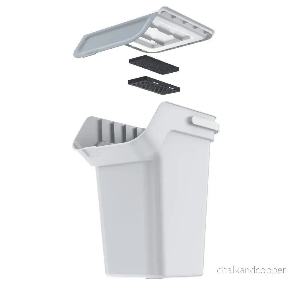 Keden soptunna, aktivt kolfilter, 25 liter, aska, Kaddi Q - Bild 2