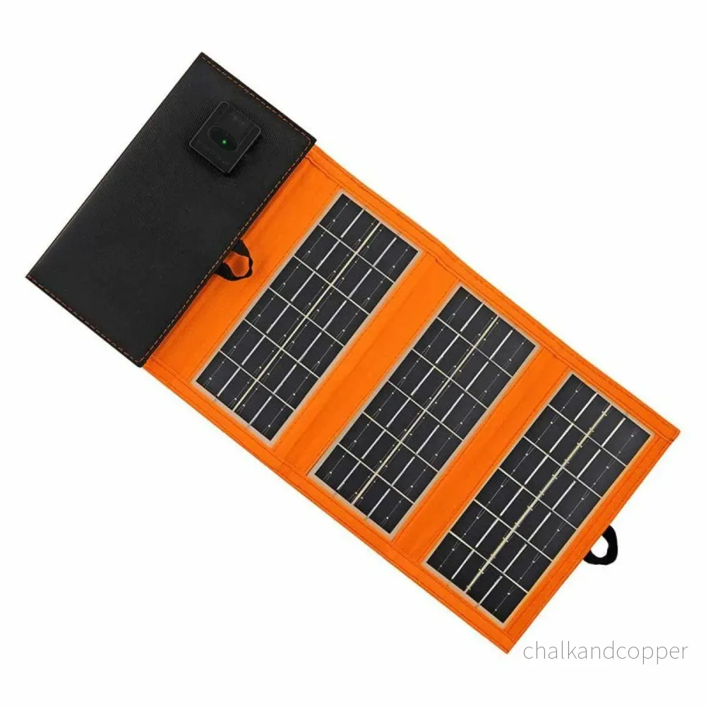 Solpanel, laddare, 10W, 1 USB-port, svart och orange, A02 - Bild 2