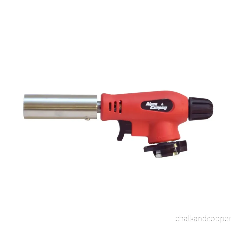 Alpen Camping gasbrännare för gaspatroner, 360° vridbar, flamtemperatur 1300 °C, piezoantändning, OLIMP + 4 st. gaspatroner à 227 g GreenBlue. Certifikat: Pi 0875, uppfyller standarden EN417 - Bild 2