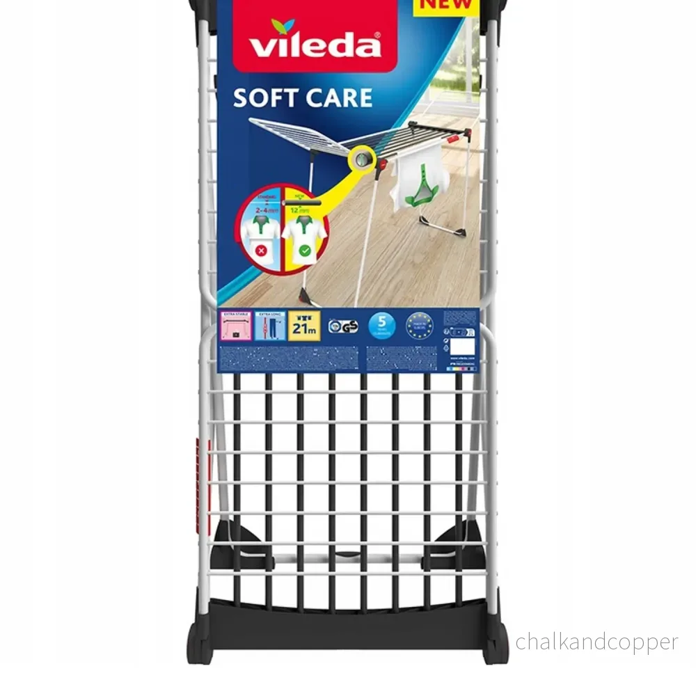 Vileda Soft Care Torkställ Torktumlaren 21 m Torkområde Vingtorkställning Vingtorkställ 215 x 56 x 128 cm, Vit - Bild 3