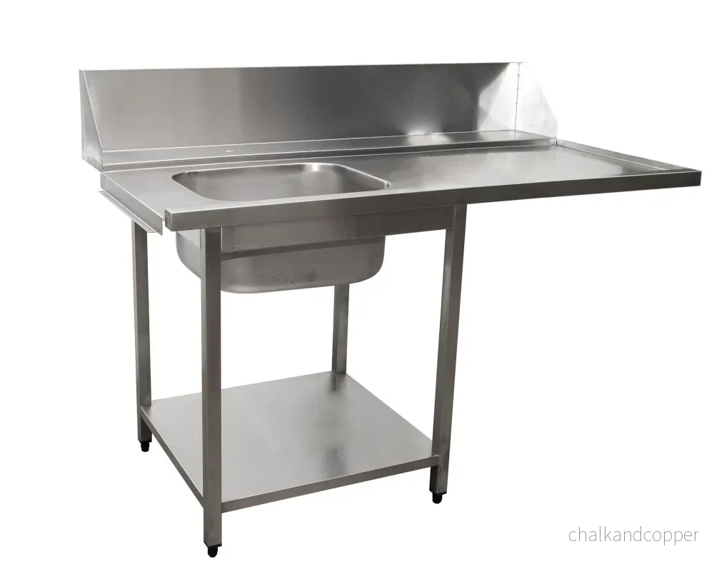 SARO Förvaringsbord för diskmaskin vänster, 1 diskho, 1600 mm SARO Förvaringsbord för diskmaskin vänster, 1 diskho, 1600 mm