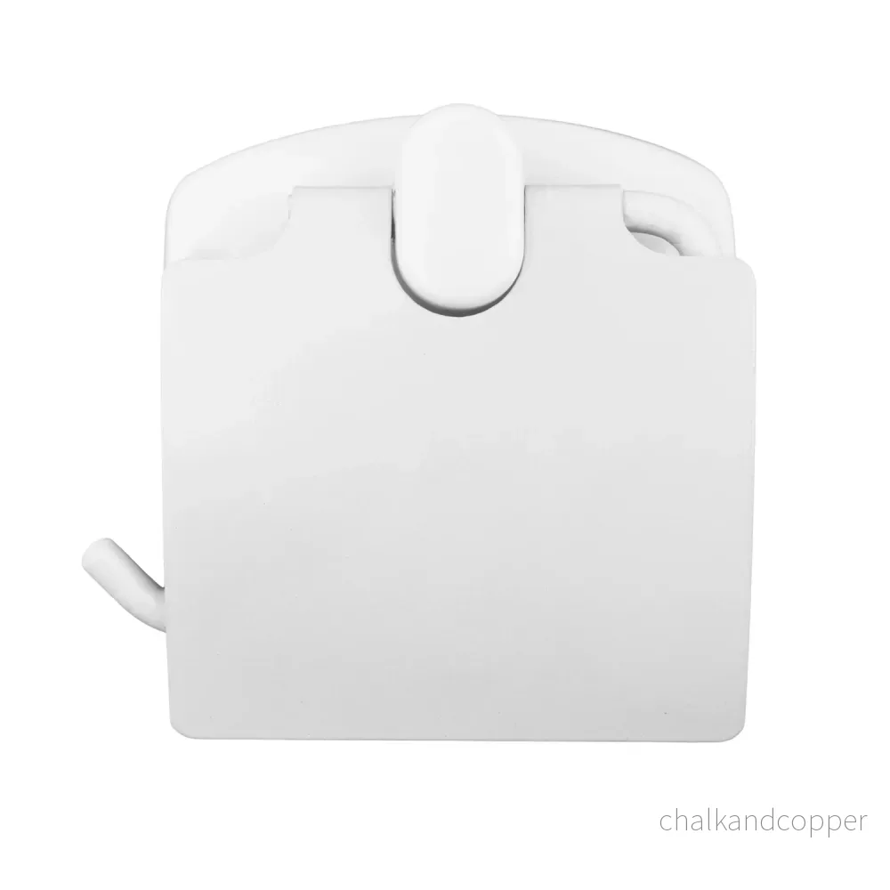 Toalettpappershållare med klapp/skydd, vit, ABJ
